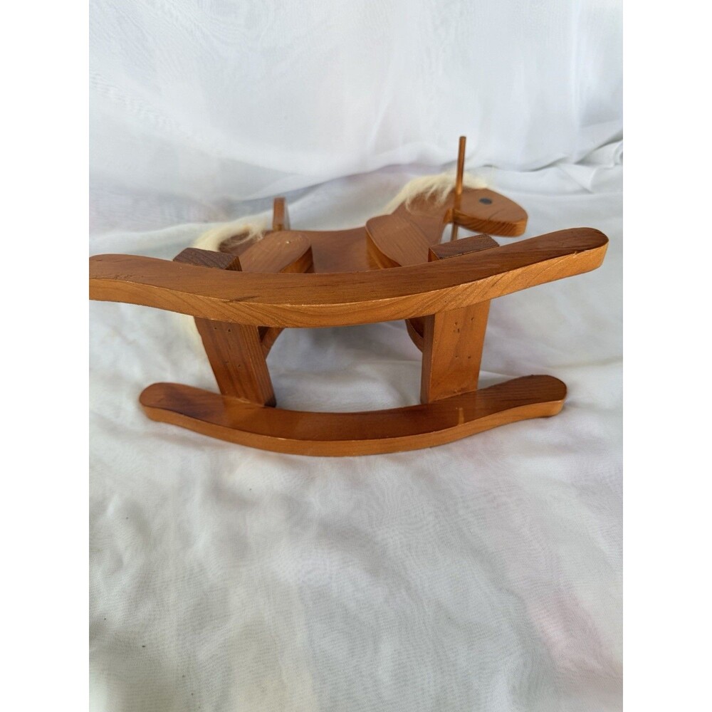 Vintage Wooden Rocking Horse 12” x 11” Handcrafted Heirloom Decor - Picture 5 of 7